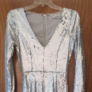 Urban Outfitters Sequin Silver Jumpsuit